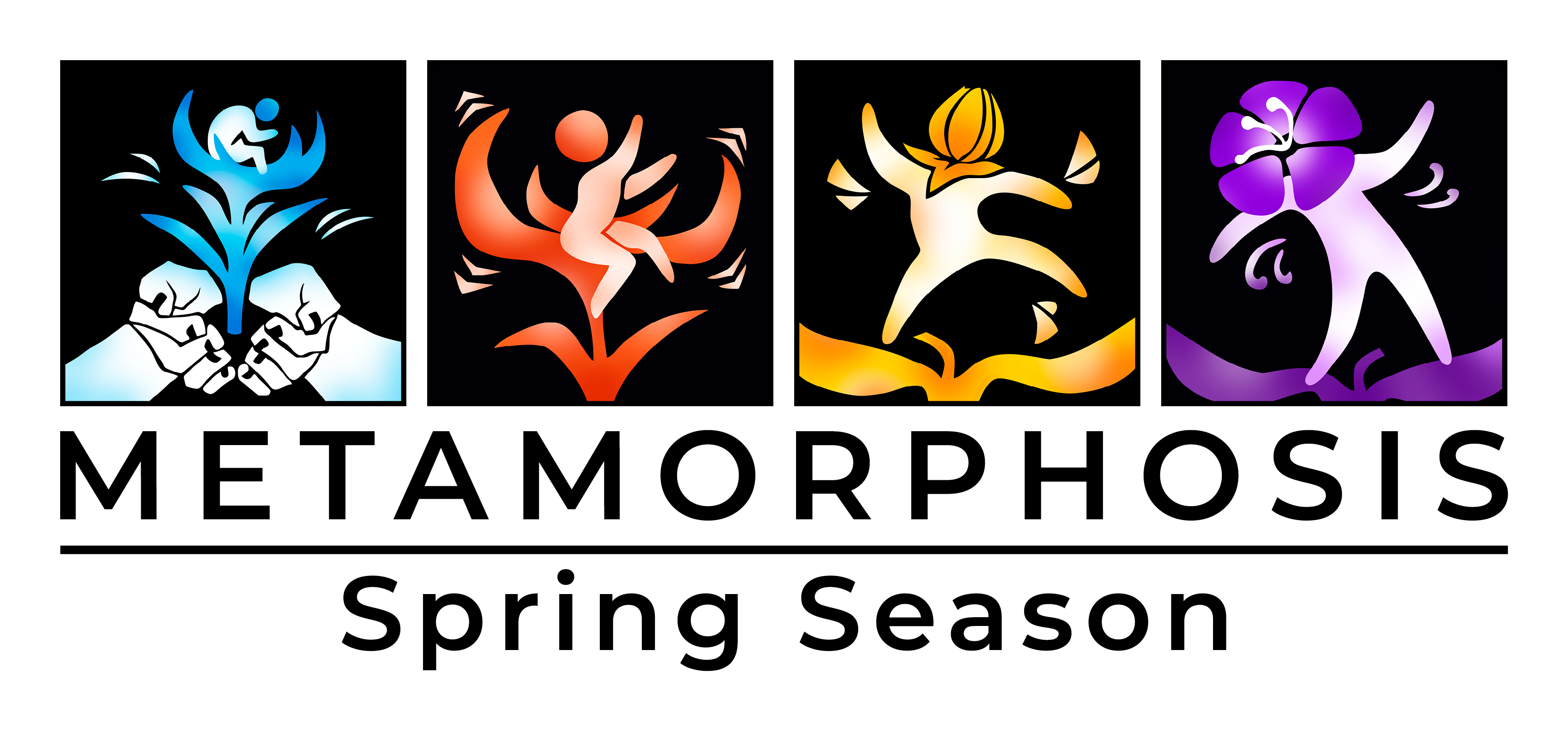 Metamorphosis Spring Performance Season Banner white reversed
