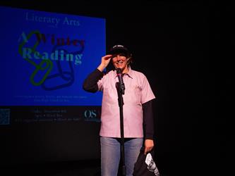 Images of Winter 2023 Literary Arts Reading at the Black Box Theater