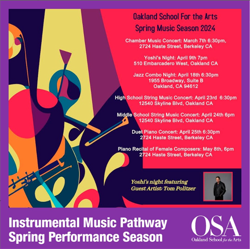 Instrumental Music Pathway Spring Performance Season Poster